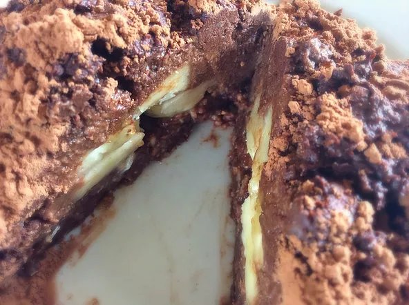 Raw banana chocolate cake